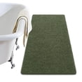 thumbnail image 1 of Alfombra de baño LOCHAS Luxury Shaggy de 60 x 120 cm, color verde oliva, 1 of 7