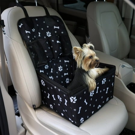 PetJoy Small Dog Car Seat，Dog Car Seat Cover for Front Seat，Cushion for Medium Dogs Under 35lbs，Robust and Safe Foldable Pet CarSeat with Waterproof Fabric，Robust and Safe