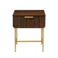 thumbnail image 2 of Table d'Appoint en Bois 1 Tiroir 18.5" - Noyer Foncé / Or, 2 of 5