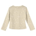 thumbnail image 3 of LTTVQM Toddler Girls Long Sleeve Shirts Size 5-6 Casual Fall Winter Polka Dots Graphic Tunic Tops Basic Round Neck Blouses Holiday Shirts Beige 5-6 Years, 3 of 4