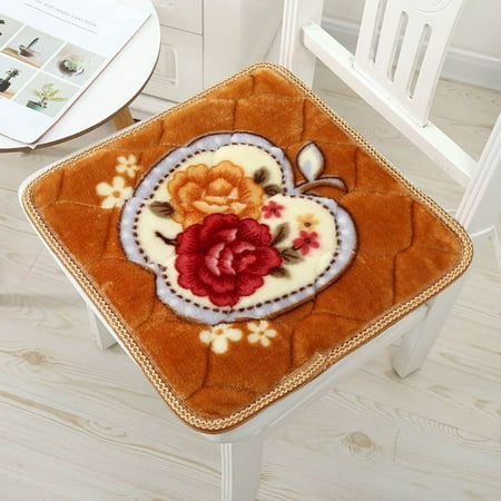 

Giyblacko CushionComfortable Rectangular Plush Non Slip Chair Cushion With Floral Pattern Seat Cushion 1PC