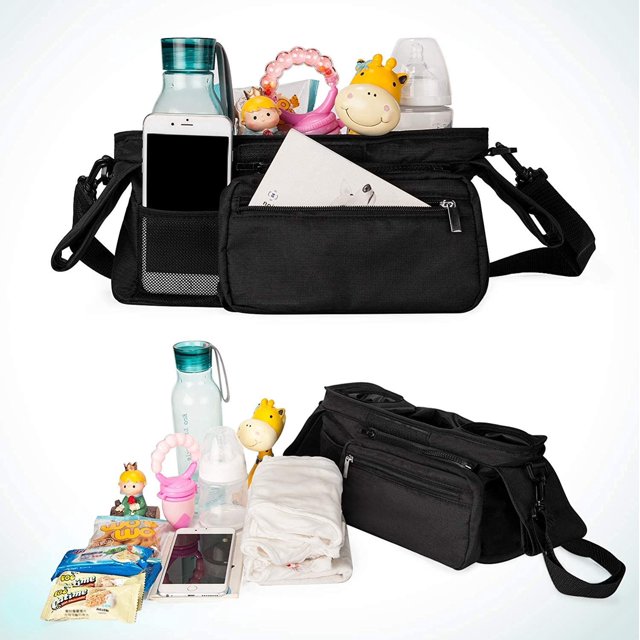 Organizador universal para cochecito con portavasos aislado - Bolsa de teléfono desmontable y correa para el hombro para cochecitos como Uppababy, Baby Jogger, Britax, Bugaboo, BOB, Umbrella y Pet Stroller ZefeiWu 1327534174953