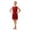 Red, variant on Girls Sequin Tassel Latin Dance Dress Sleeveless Sparkly Fringe Flapper Dress for Salsa Performance Party