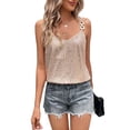 thumbnail image 2 of Women´s Summer Sequin Cami Tops Spaghetti Strap V-Neck Sparkle Shimmer Loose Sleeveless Tanks Tops, 2 of 8