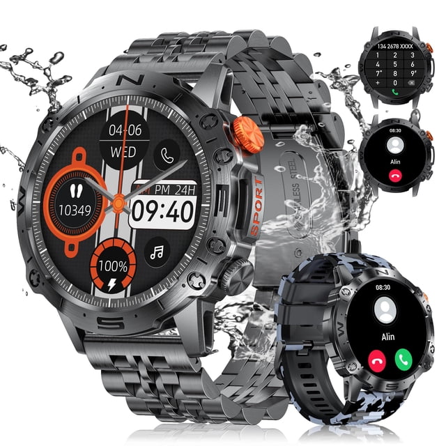 Reloj inteligente ESFOE Military para hombre con contestador/marcado de llamadas IP68