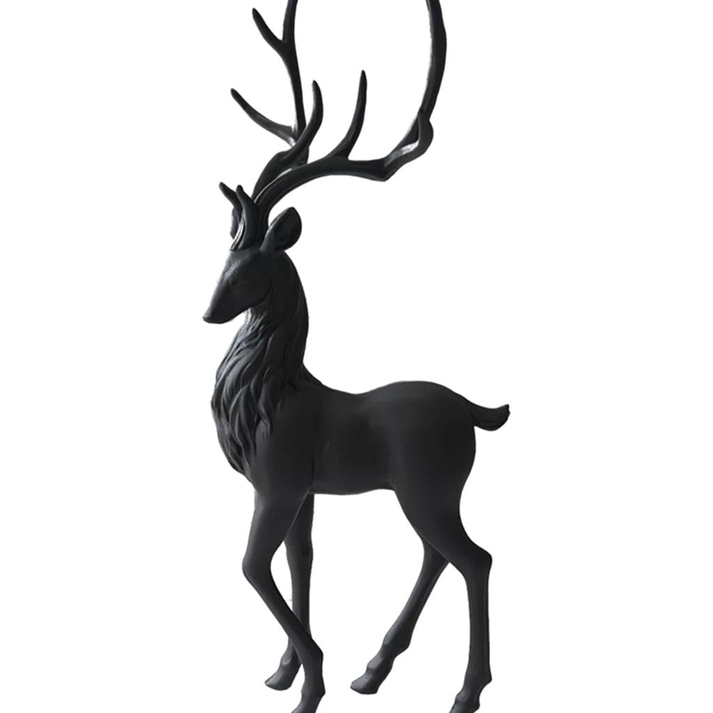 Creative Craft Deer Decoration Holiday Tabletop Reindeer Ornaments Sculpture for Christmas Cabinet Family Gifts Light - Standing