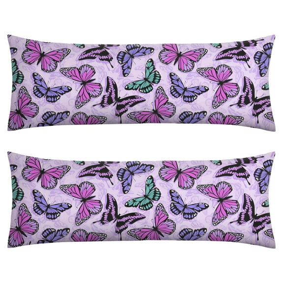 Butterfly Body Pillow Cover - Soft & Breathable, Hidden Zipper, 20"x54", Floral & Tropical Butterfly Print - Perfect Gift for Butterfly Lovers, Side Sleepers & Aesthetic Decor