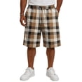 thumbnail image 3 of Resicozy Plaid Shorts Men Casual Classic Fit Elastic Waist Bermuda Short Straight Leg Loose Y2k Lounge Shorts with Pockets Yellow XL, 3 of 5