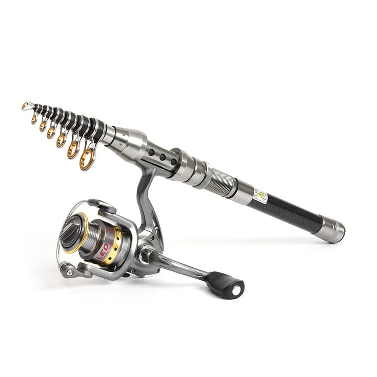 Lixada 95 In. Telescopic Fishing Rod and Reel Combo Full Kit with Spinning  Fishing Reel Gear Organizer Pole Set, Portable Fishing Hooks Jig Head and