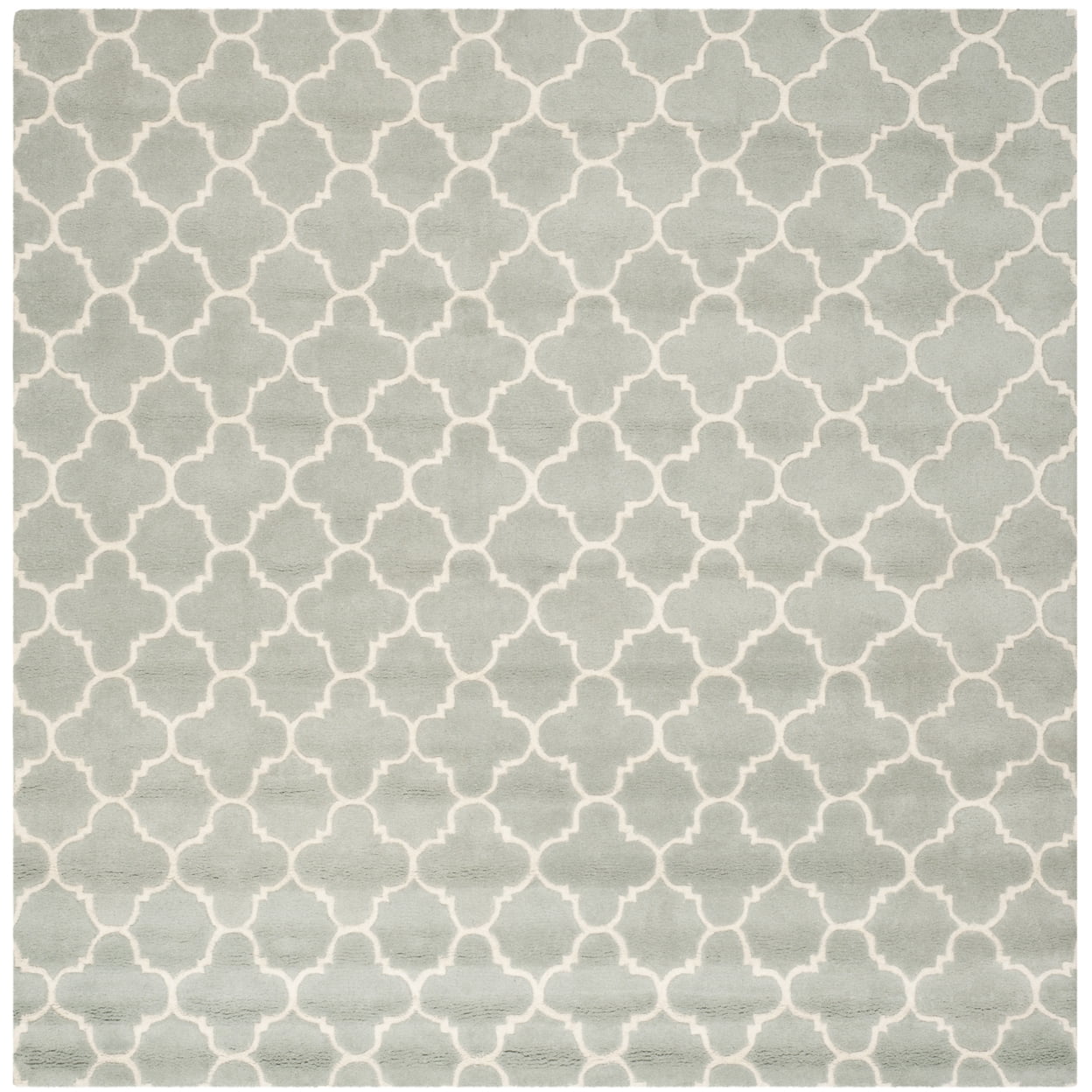 SAFAVIEH Chatham Jacob Geometric Quatrefoil Wool Area Rug, Grey/Ivory, 3' x 5'
