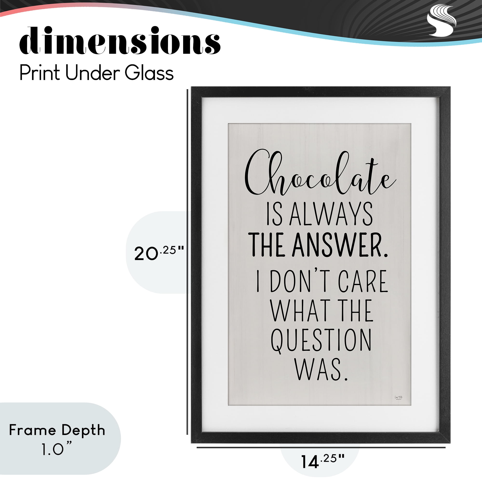 Stupell Industries Chocolate Is Always The Answer Black Framed Print Under Glass, design by Lux + Me Designs