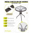 thumbnail image 3 of Mesa para jardín circular Artego mesa compacta de vidrio estructura de acero 60cm, 3 of 6