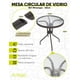thumbnail image 3 of Mesa circular de vidrio Artego estructura de acero compacta 60cm terraza jardín balcón, 3 of 6