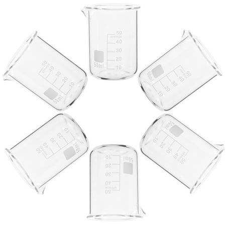 LEORX 6pcs Glass Measuring Beakers Chemistry Glass Beakers Laboratory Beakers Glassware