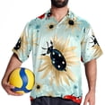 thumbnail image 4 of Seven Starred Ladybird Men's Short Sleeve Spread Collar Tops, Casual Button Down Shirts, Printed Summer Beach Shirts, Unisex, 4 of 6
