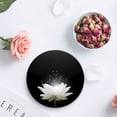 thumbnail image 3 of RYLABLUE Lotus Set of 6 Round Coaster for Drinks, Absorbent Ceramic Stone Coasters Cup Mat with Cork Base for Home Kitchen Room Coffee Table Bar Decor, 3 of 5