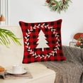 thumbnail image 4 of Anhility Christmas Decorative Throw Pillow Covers Farmhouse Soft Square Xmas Tree Reindeer Graphic Throw Pillow Covers for Home Sofa Bedroom Office Car, 18x18 Inch, 4 of 6