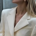 thumbnail image 6 of Womens Slim Fit V Neck Waist Trench Blazer Office Commute Suit Jacket Elegant Flattering Design White S, 6 of 9