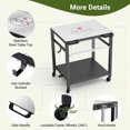 thumbnail image 2 of NUUK Heavy Duty Grill Cart 30"x24", Outdoor Pizza Oven Table with Stainless Steel Top, 3-Tier BBQ Prep Table with Sliding Drawer, Outdoor Kitchen Serving Cart for Grilling, Patio, 2 of 7