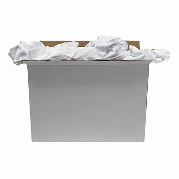 Manufacturer Varies Cotton T-shirt Cloth Rag 25 lb. Varies Sizes, White 21HC63