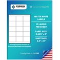 thumbnail image 1 of wqlpp-White Sticker Labels – 2.625" x 2" – Laser/Inkjet Compatible – (15 per Sheet), 25 Sheets – 375 Total Adhesive Labels, 1 of 4