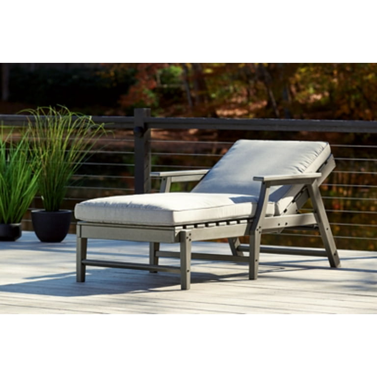 Visola Outdoor Chaise Lounge with Cushion - Gray Visola Outdoor Chaise Lounge with Cushion - Gray