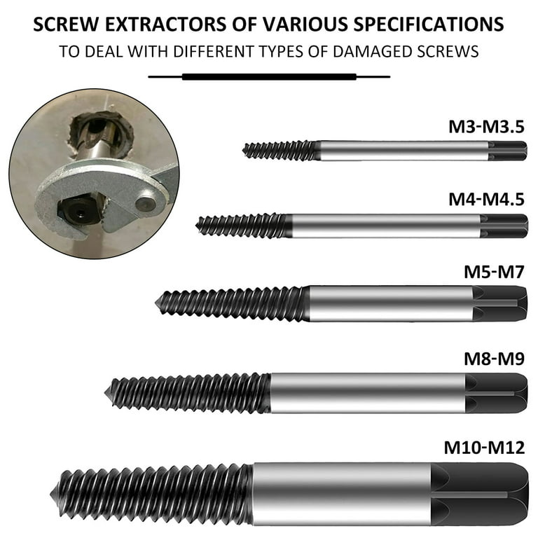 Damaged Screw Extractor Set Stripped Screw Extractor Kit For - Temu
