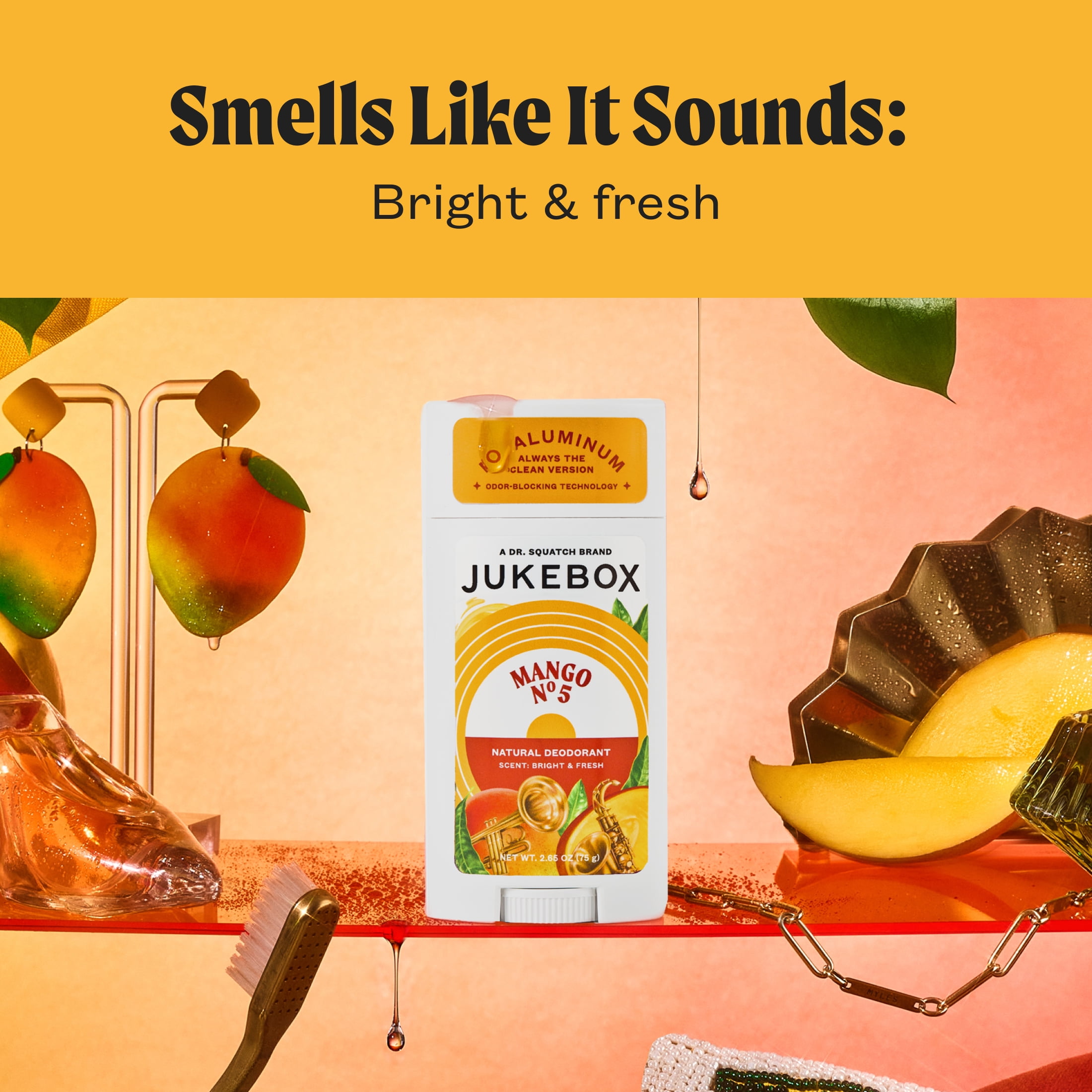 Jukebox Mango No. 5 Natural Deodorant Aluminum Free Deodorant for Women, 2.75 oz