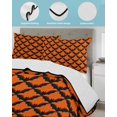 thumbnail image 3 of Twin XL Quilt Bedding Set, Halloween Reversible Summer Quilt 3 Pieces, Fall Abstract Spooky Horror Orange Black Bats Lightweight Bedspreads Coverlets with 2 Pillow Shams for All Seasons, 3 of 5