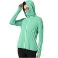 thumbnail image 3 of Fanxing Women's UPF 50+ Cooling Sun Shirt Sun Protection Hoodies with Mask Zip-up Cycling Fishing Jacket Green,S, 3 of 9