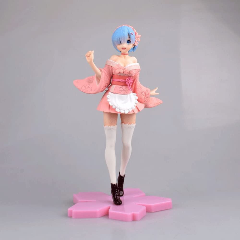 New Re:Zero Rem Sakura Image Ver. Character Anime Statue Figure Desktop Ornament Popular Decorations Fan Souvenirs Creative Gift Collection 23cm/9inch