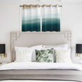 thumbnail image 4 of Blue Beach Gradient Kitchen Curtains Short 45 Inch Length, Boho Sea Waves Ombre Abstract Grommet Top Bedroom Living Room Curtains, Light Filtering Cafe Curtain Drapes 2 Panels Set 84''x45'', 4 of 9