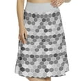 thumbnail image 1 of Women's Geometric Honeycomb Form Greyscale A-line Printed Skirt Casual Wear, S, Charcoal Grey Pale Grey, by Ambesonne, 1 of 6
