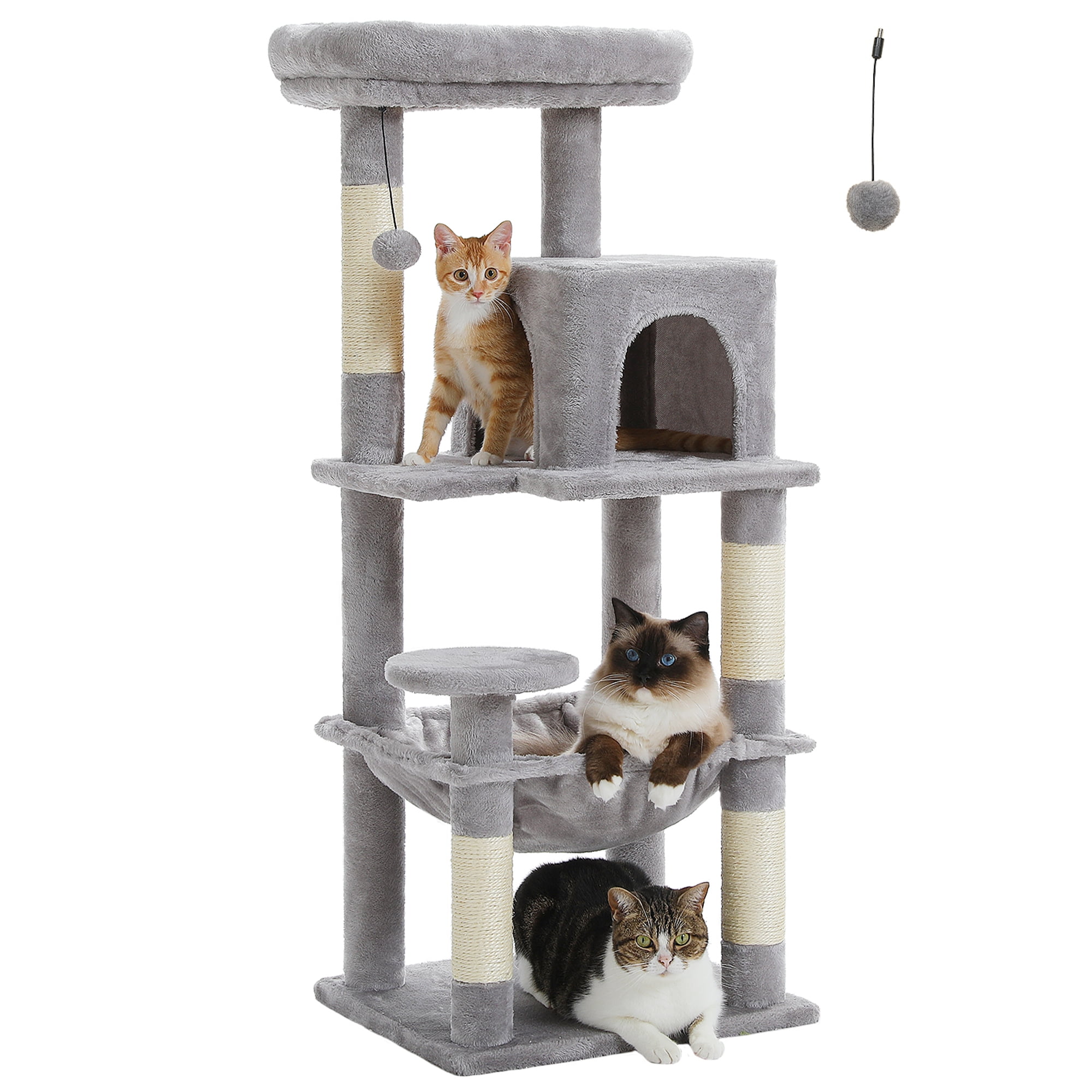 Pefilos 45" Modern Cat Tree House, Cat Condo for Indoor Cats, Activity Center Cat Scratching Tower for Kittens Toy, Gray Pefilos 45" Modern Cat Tree House, Cat Condo for Indoor Cats, Activity Center Cat Scratching Tower for Kittens Toy, Gray