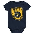 thumbnail image 3 of Infant Gold/Navy/White Milwaukee Brewers Minor League Player Three-Pack Bodysuit Set, 3 of 4