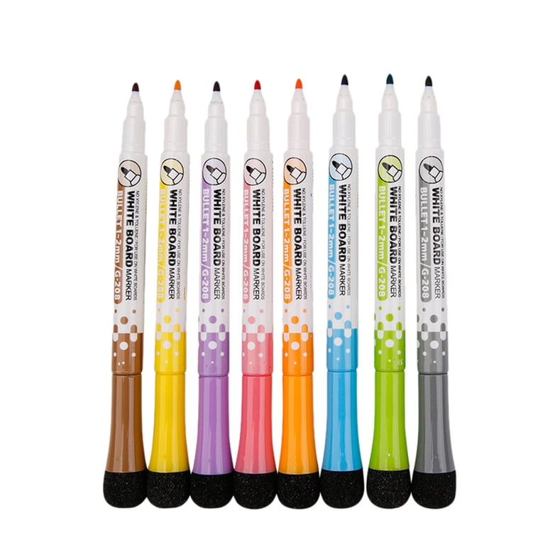 Magnetic Whiteboard Markers with Erasers - 8 Pack (Coloured Magnetic Whiteboard Markers with Erasers - 8 Pack (Coloured