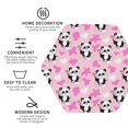 thumbnail image 4 of Honeii Funny Panda Draws A Heart Print Leather Coaster Set of 6, Ideal for Safeguarding Your Furniture from Drinks Spills and Effortless Cleanup,Hexagon, 4 of 7