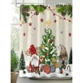 thumbnail image 2 of Fsddascl Christmas Gnomes Shower Curtain Set - 72" x 78" Washable Bathtub Curtain with 12 Hooks, Rustic Xmas Tree Snowflake Pine Needle Waterproof Fabric Stall Shower Curtains for Bathroom/Bathtub, 2 of 6
