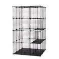 thumbnail image 3 of Immere 3-Tier Wire Cat Cage, Large Kennels Playpen with 3 Platforms, 3 Ramp Ladders and 4 Doors, 42" x 42" x 72", Black, 3 of 8