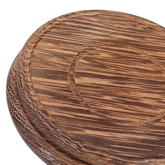 OULII Durable Round Wooden Riser for Home Use Elegant Plant Display Stand Brown Ideal for Succulents 7.8cm
