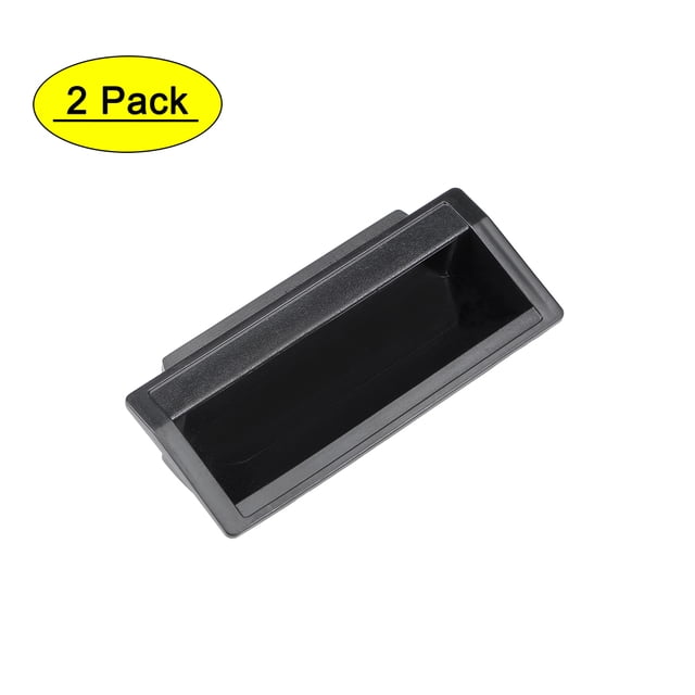 Unique Bargains Insert de Doigt Encastré 91x43x19mm Poignées d'Armoire Noir Lot de 2