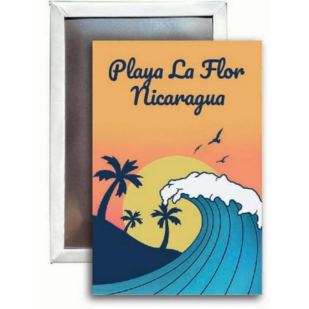 

Playa La Flor Nicaragua Souvenir 2x3 Fridge Magnet Wave Design