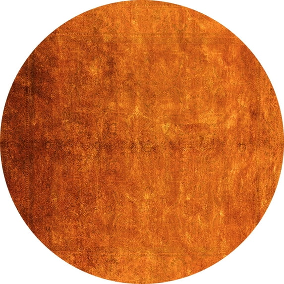 Ahgly Company Indoor Round Persian Yellow Bohemian Area Rugs, 6' Round