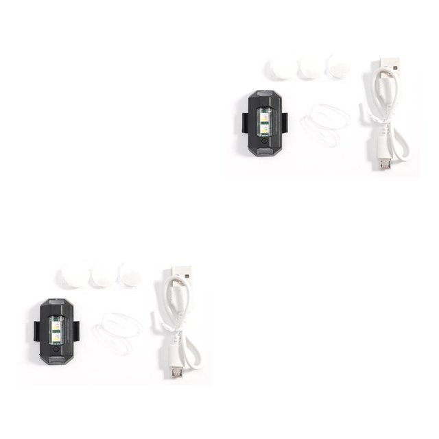Scienceny Luz estroboscópica colorida Universal para motocicleta, lámpara intermitente de advertencia anticolisión recargable para Cuadrado 2piezas