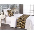 thumbnail image 2 of Abstract Bed Runner Set, Contemporary and Oriental Influenced Swirly Lines Surreal Style, Decorative Bedding Scarf & a Pillow Sham for Hotels Homes, Twin, Pastel Brown and Dark Brown, by Ambesonne, 2 of 3
