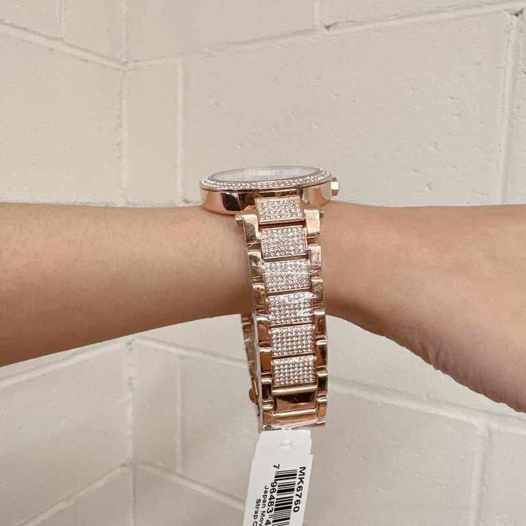 MICHAEL KORS Pavé Rose Gold-Tone Watch Michael Kors Bryant 41mm Case Swarovski Glitz Pave Rose Gold