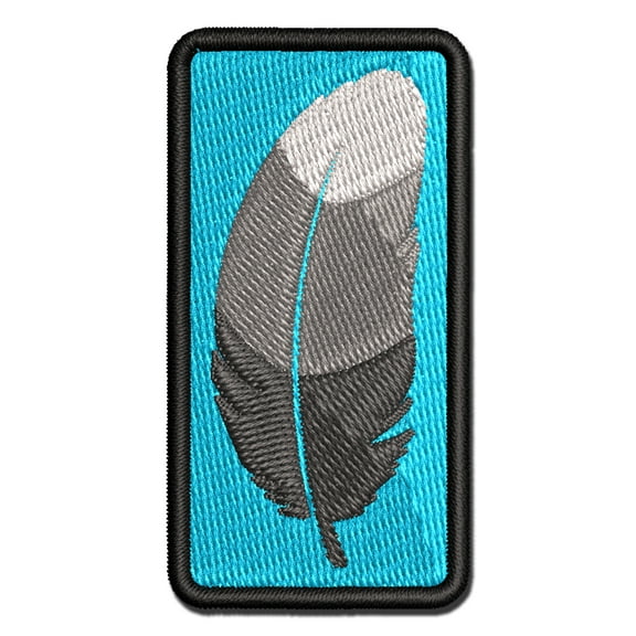 Stout Bird Feather Applique Multi-Color Embroidered Iron-On Patch - 2.5 Inch Small