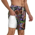 thumbnail image 2 of Kdxio Vintage Floral Print Men'S Swim Trunks With Compression Liner 7 Inch Inseam Quick Dry Swim Shorts, 2 of 7