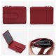 thumbnail image 4 of Cartera delgada para mujer Tarjetero fino para mujer Bloqueo RFID Carteras pequeñas de cuero genuino Rojo oscuro, 4 of 5