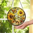 thumbnail image 3 of Sunflower Glass Suncatcher, Sunflower Stained Glass Hanging, Flower Garden Gift Home Decor, Birthday Gift, Window Hanging, Mother's Day Gift, 3 of 5